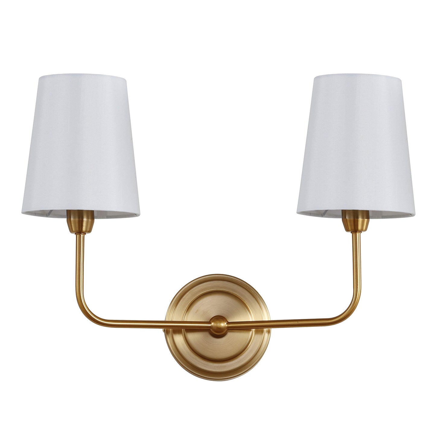 Safavieh Lighting Ezra Brass Gold 2-Light Wall Sconce (LED Bulbs Included)