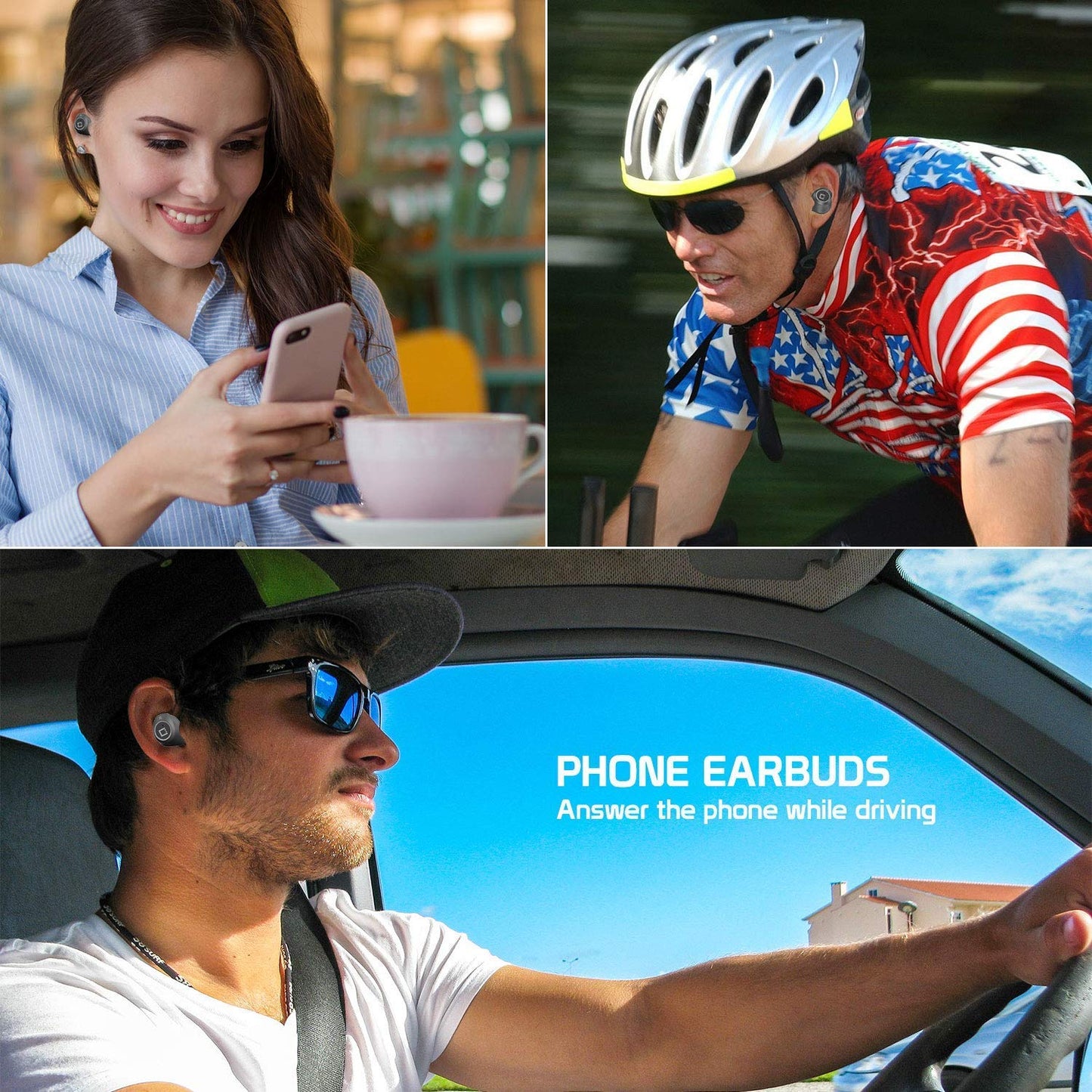 Wireless V5 Bluetooth Earbuds Compatible with Samsung Galaxy Note 8.0 with Charging case for in Ear Headphones. (V5.0 Black)