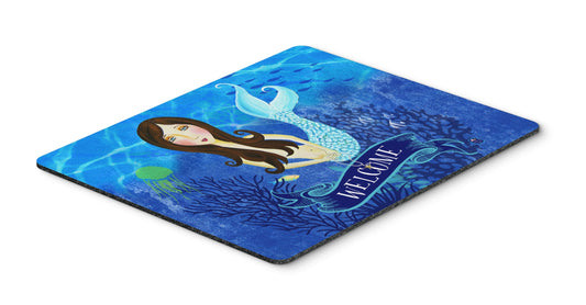 Caroline's Treasures VHA3010MP Welcome Mermaid Mouse Pad, Hot Pad or Trivet for Home Office Gaming Working Computers Laptop Mouse Mat,Washable Large