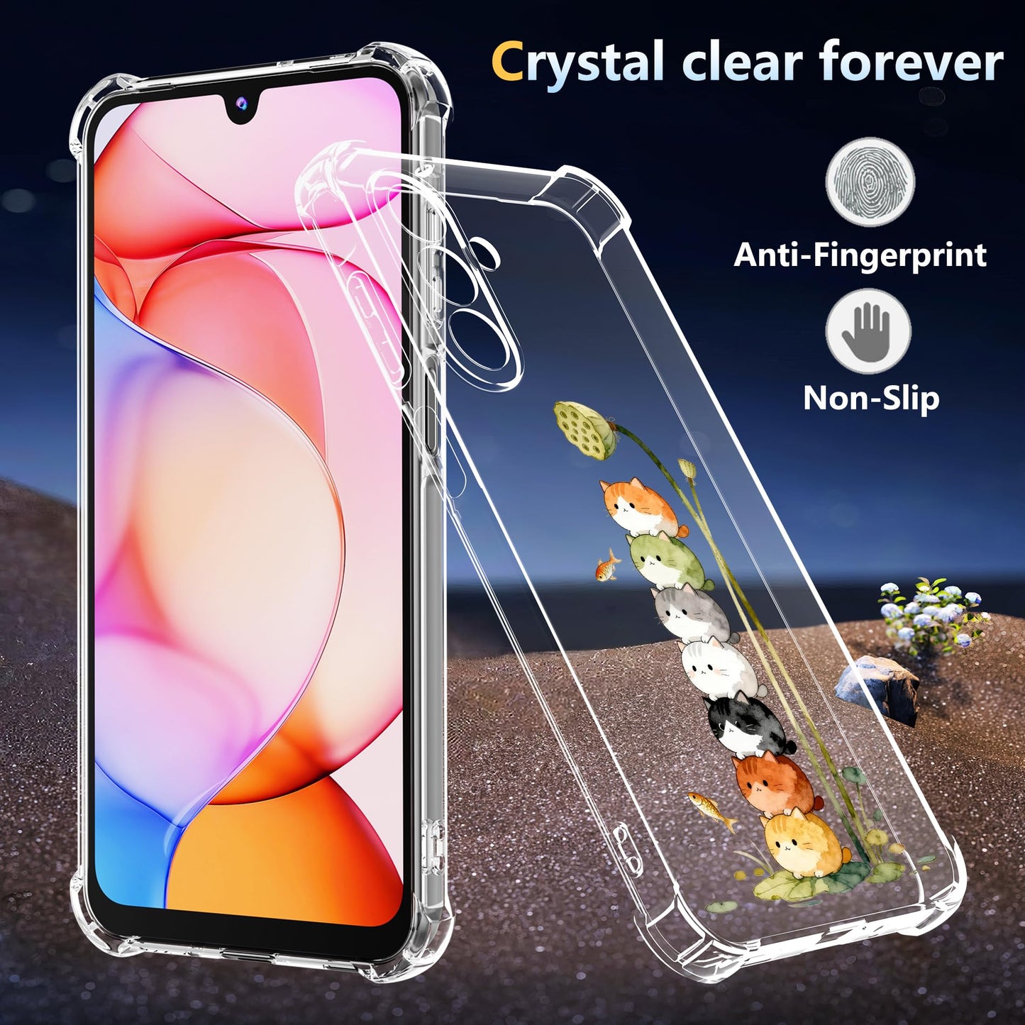 GSDCB Phone Case for Samsung Galaxy A17 5G Case, Samsung A17 5G Case with Tempered Glass Screen Protector, Soft Flexible TPU Slim Fit Shockproof Phone