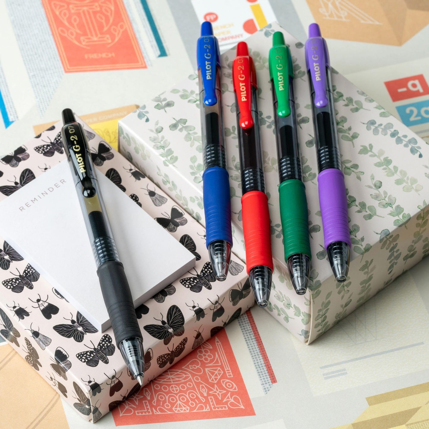 PILOT G2 Retractable Premium Gel Ink Roller Ball Pens, Fine Point, Assorted Colors, 8-Pack (31128)