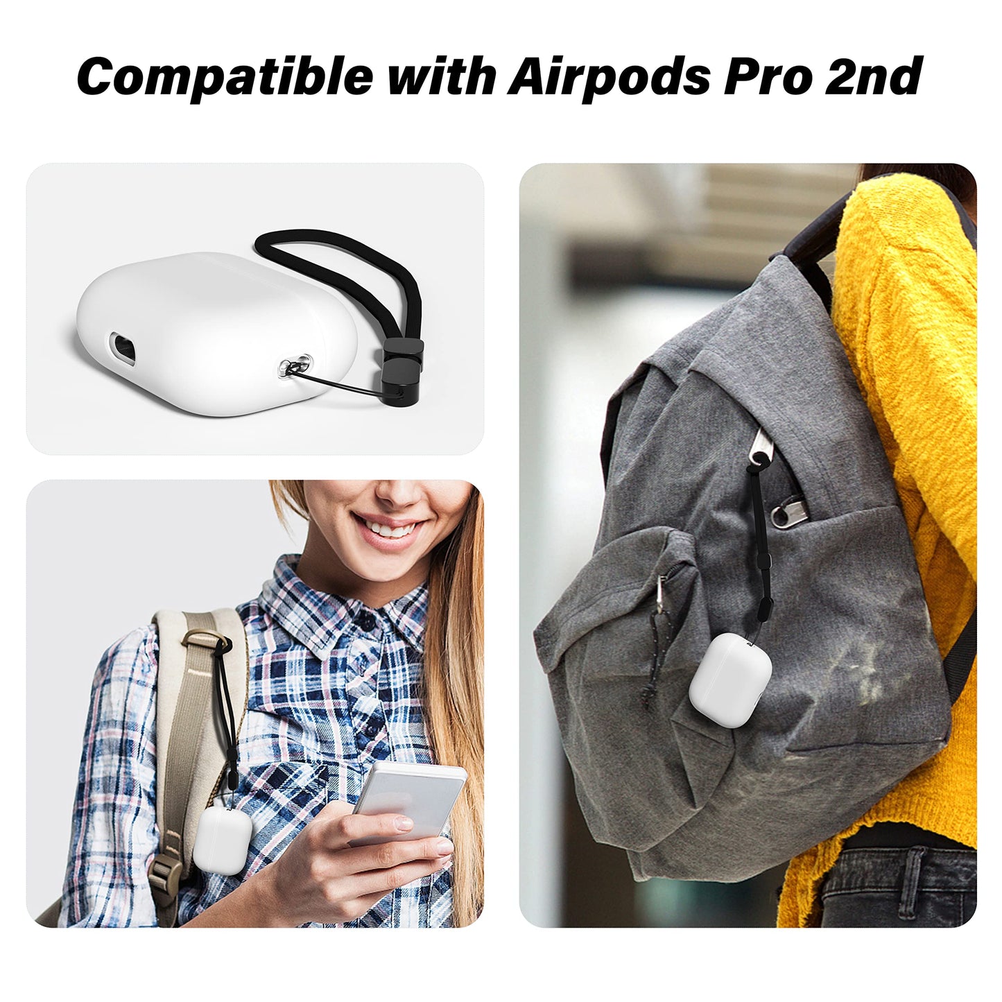 oakxco Lanyard Compatible with Airpods Pro 2 Loop Adjustable Hand Wrist Nylon Strap, Lanyard for Cell Phone/Camera/Switch/iPods Pro 2nd/Airpods