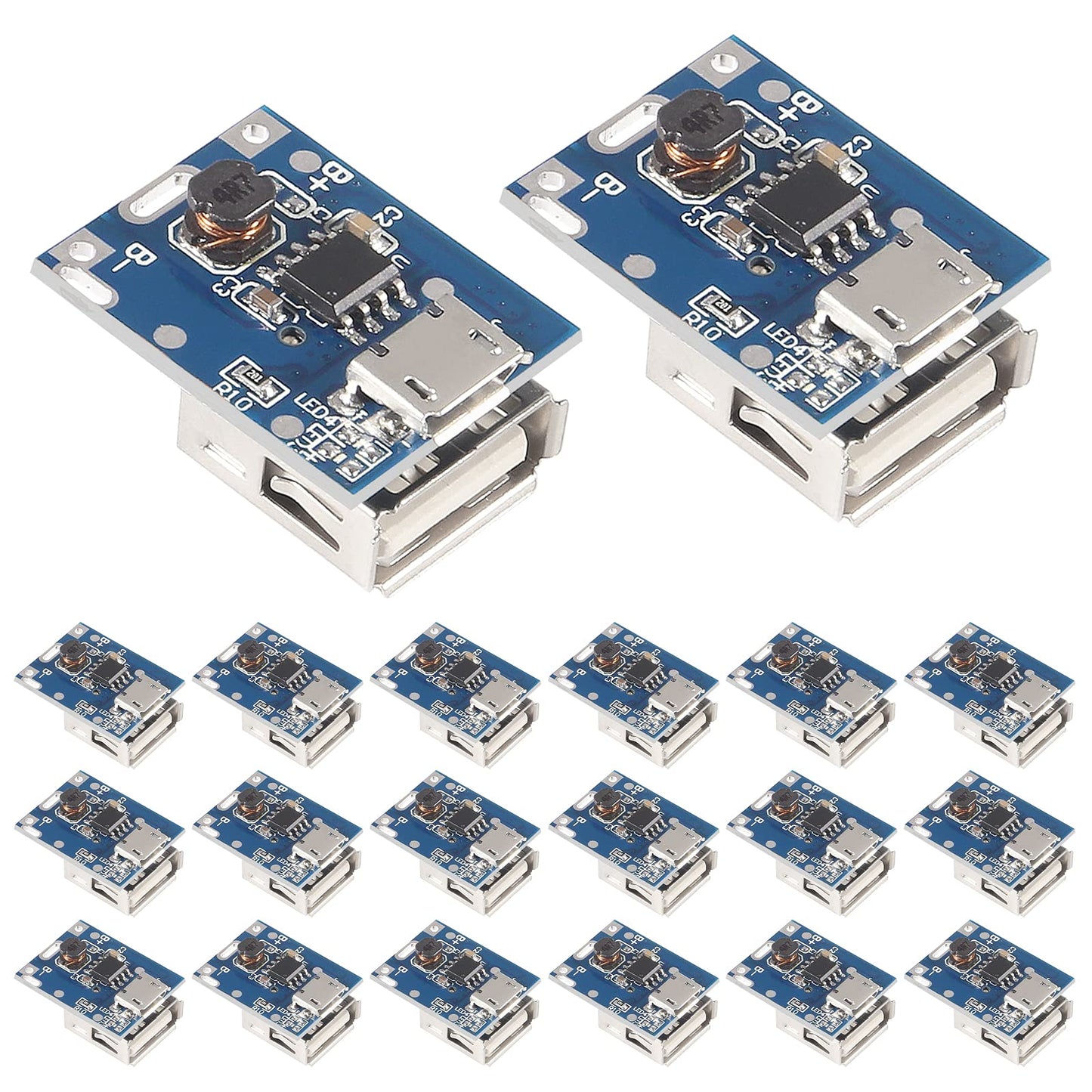 AITRIP 20PCS Boost Step Up 5V 1A Power Supply Module Lithium Battery Charge Protection Board 134N3P DIY Charger USB and Micro USB Port with LED…