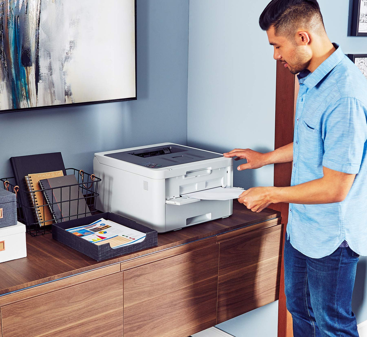 Brother HL-L3210CW Compact Digital Color Printer Providing Laser Printer Quality Results, Built-in Wireless, 250sheet Paper Tray, 600x2400dpi, 30Bonus