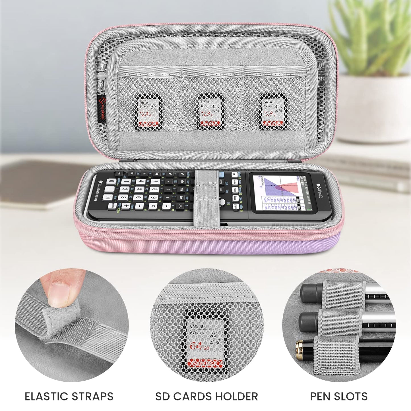 Fintie Graphing Calculator Carrying Case for Texas Instruments TI-Nspire CX II CAS/Tl-Nspire-CX-ll, TI-84 Plus/CE Color Graphing Calculators with Mesh