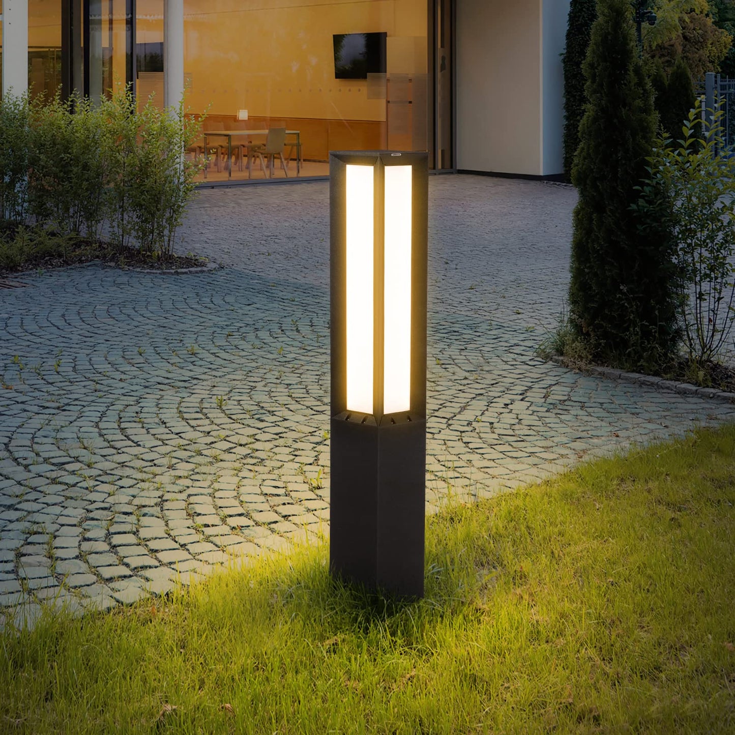 Linkmoon Landscape Path Light, Aluminum 8W 800LM Luxury LED Lighting, 32 Inches Modern Outdoor Bollard Lighting for Lawn, Patio, Courtyard