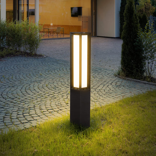 Linkmoon Landscape Path Light, Aluminum 8W 800LM Luxury LED Lighting, 32 Inches Modern Outdoor Bollard Lighting for Lawn, Patio, Courtyard