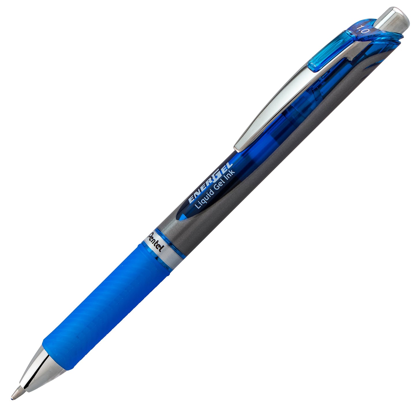 Pentel Energel RTX Retractable Liquid Gel Pen, Bold Line, Metal Tip, Blue Ink Pack of 2 (BL80BP2C)