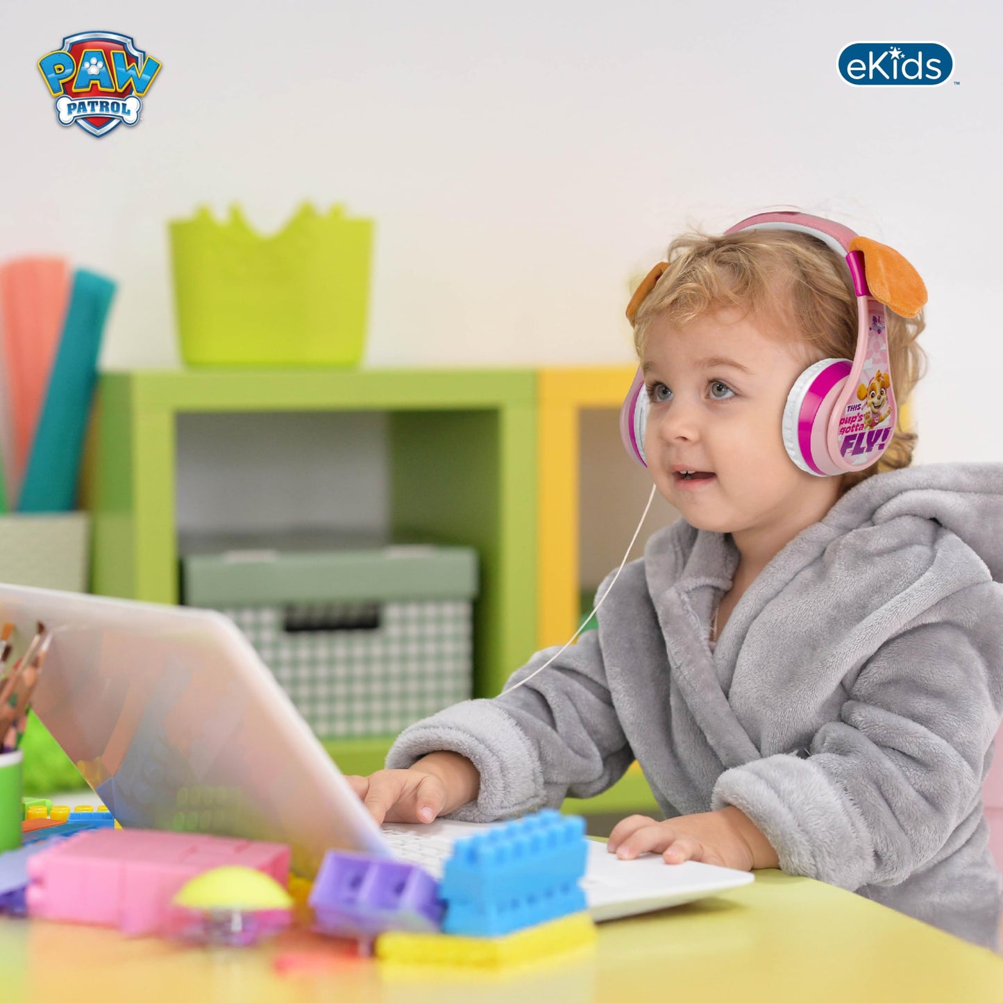 Paw Patrol Bluetooth Headphones for Kids, Wireless Headphones Skye Liberty