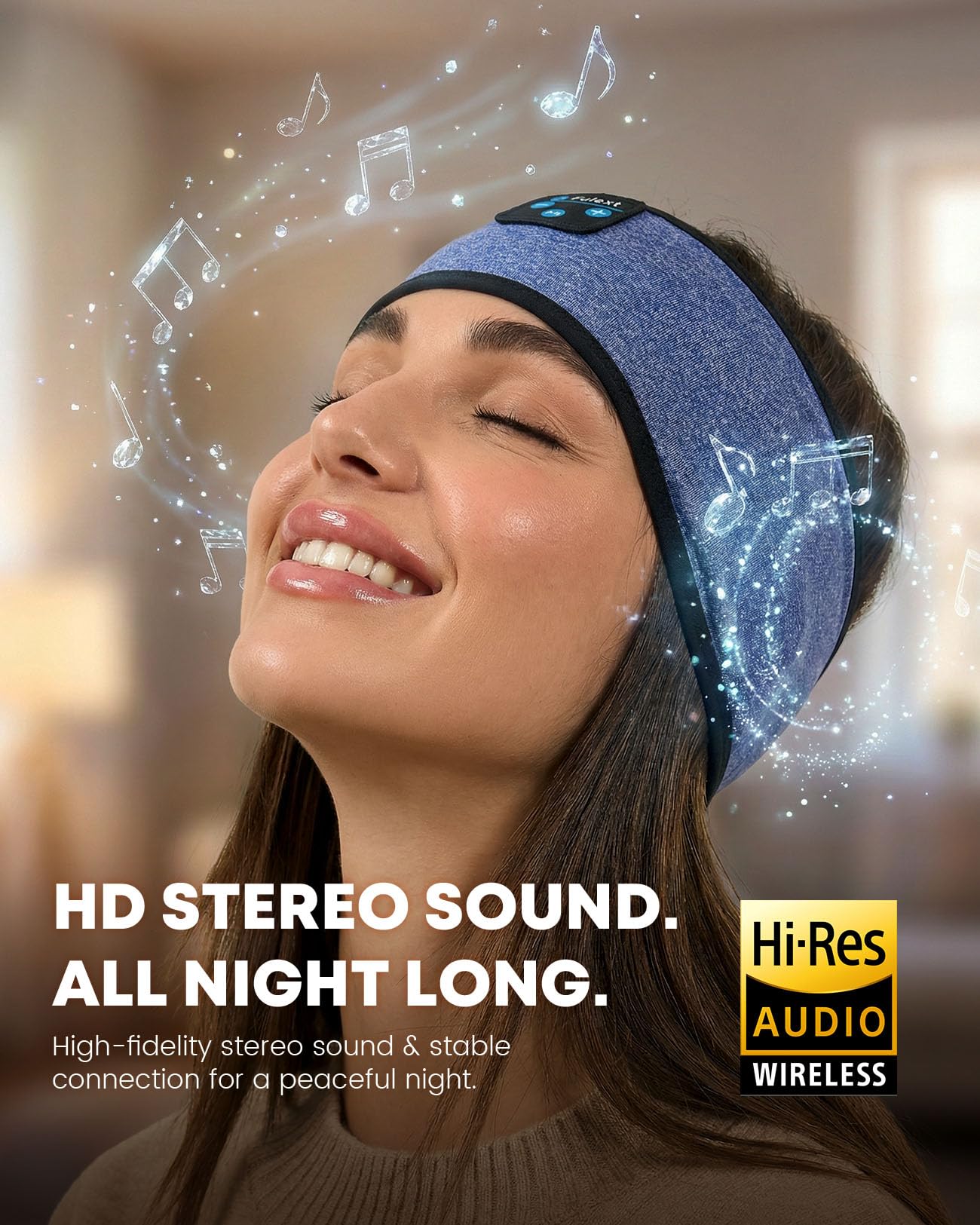 Fulext Sleep Headphones Headband10Hrs Bluetooth Headband with Cozy Earbuds Comfortable Sleeping Headphones for Side Sleepers, Sleep & Lounge Gift…