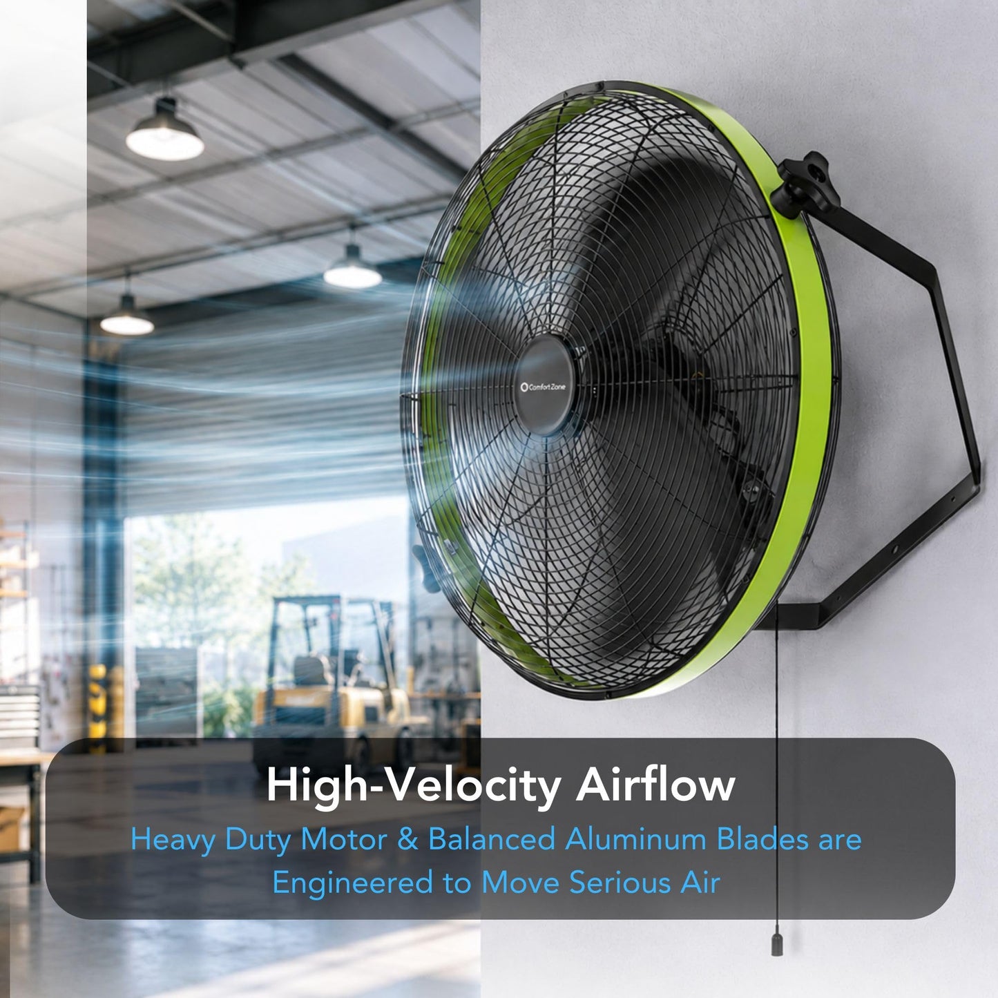 Comfort Zone 18" High-Velocity Industrial Wall Mount Fan