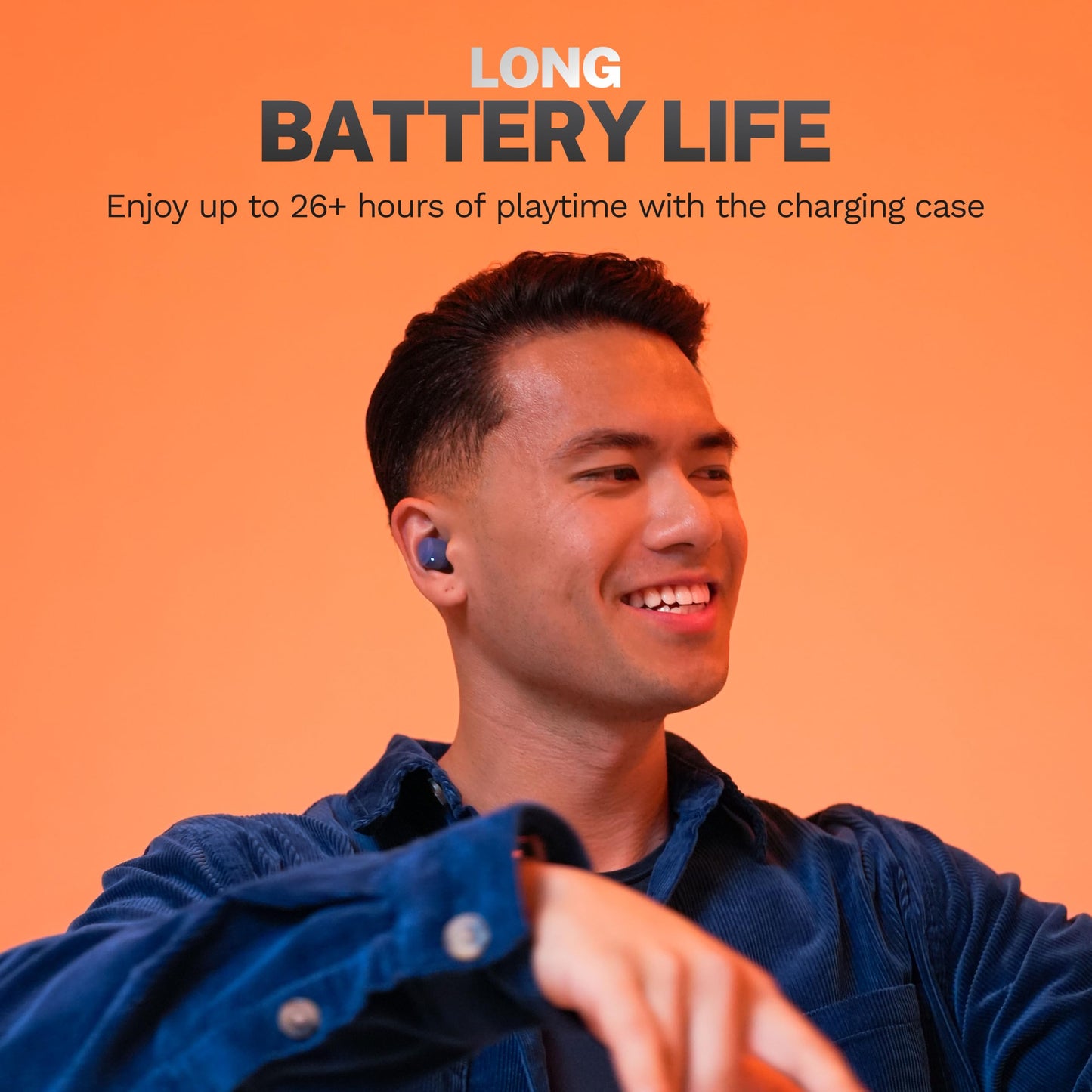 JLab Go Air Pop+ True Wireless Earbuds, in Ear Headphones, Bluetooth Earphones, 35H Playtime Ear Buds, Bluetooth Earbuds with Microphone, USB-C
