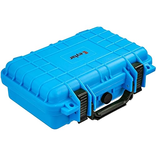 Eylar Protective Gear and Camera Hard Case Waterproof Dry Box with Foam 11.6 Inch 8.3 Inch 3.8 Inch (Light Blue)