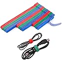 NBTORCH 90 PCS Reusable Cable Ties 4+6+8 Inch, Adjustable Hook and Loop Straps for Cord Organization, Wire Management - Home, Office, Garage