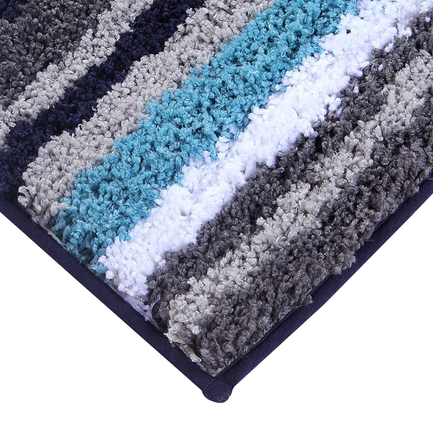 Better Trends Griffie Collection 100% Polyester Tufted Bath Rug, 3 PC Set (17" x 24" | 24" x 36" | 20" x 60"), Navy