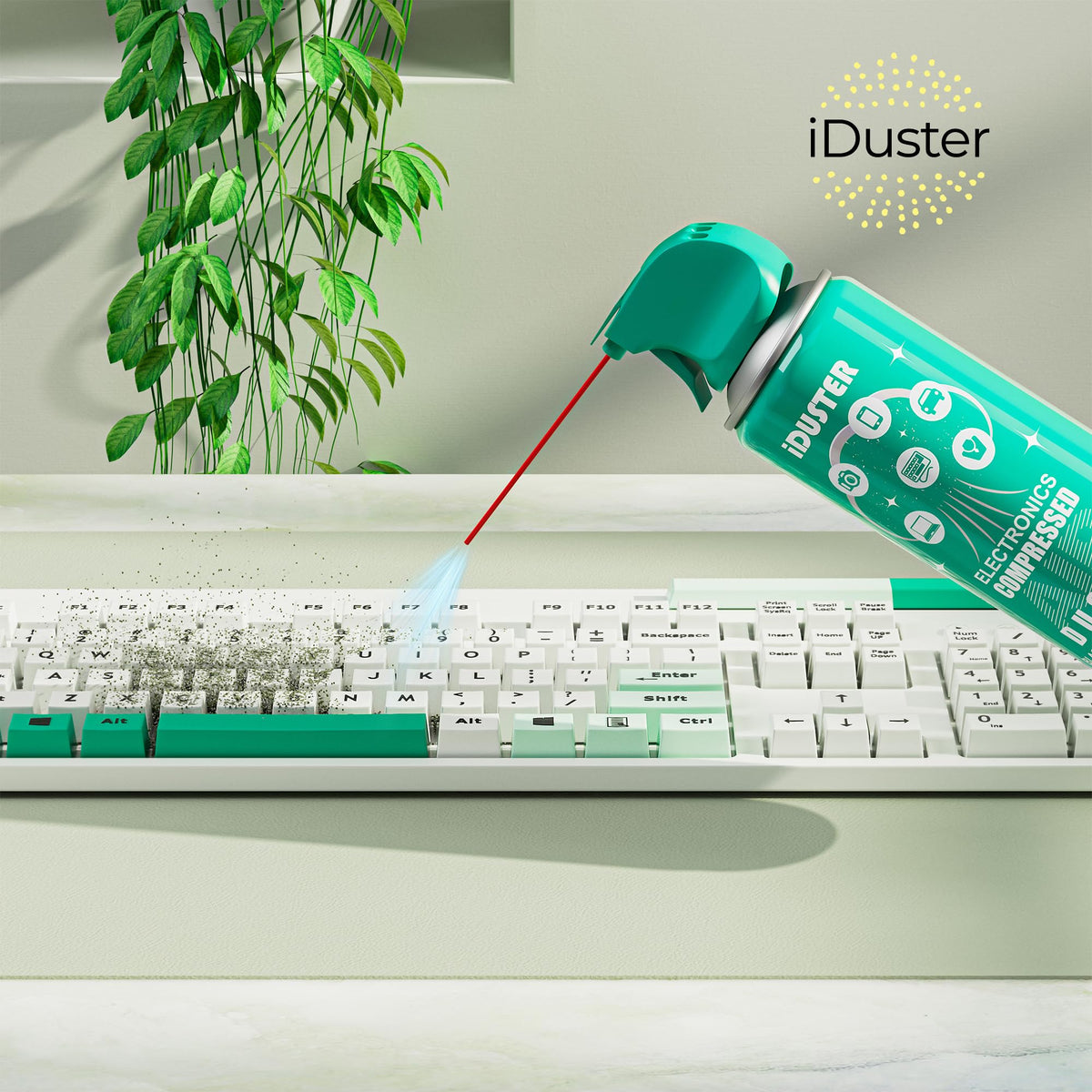 iDuster Compressed Canned Air Duster - 4 PCS Disposable Compressed Air Duster Can Cleaning for Computer,Keyboard, Jewelry, Car and Cellphone, 10oz