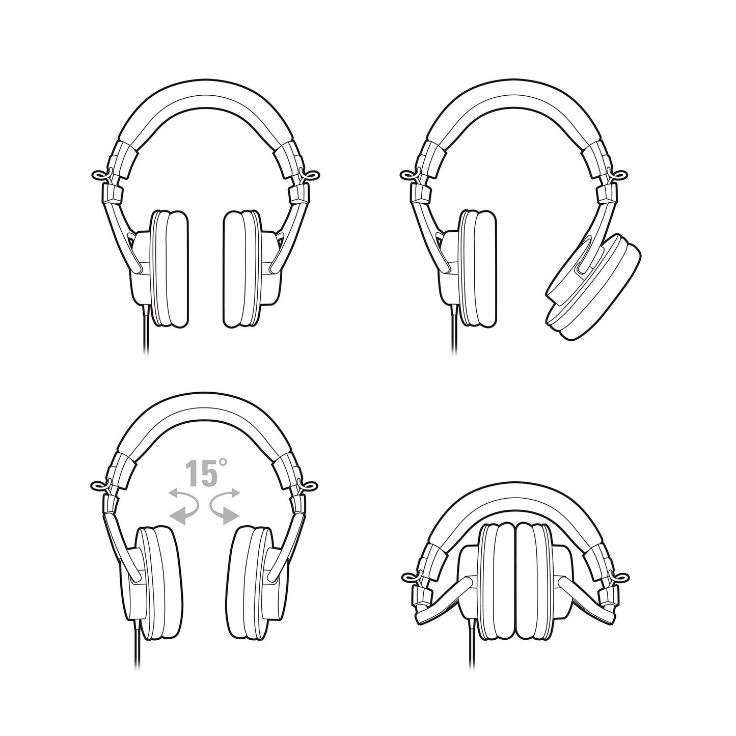 Audio-Technica ATH-M30x Professional Monitor Headphones with Protective Carrying Case