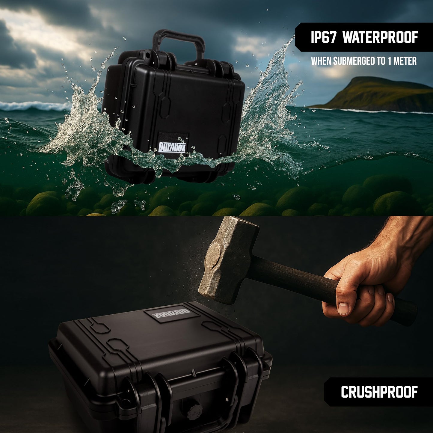 Durabox All Weather Hard Case 10 x 9 x 5” - TSA Approved Hard Shell Travel Case with Customizable Foam for Cameras, Lenses, Electronics and Other Gear