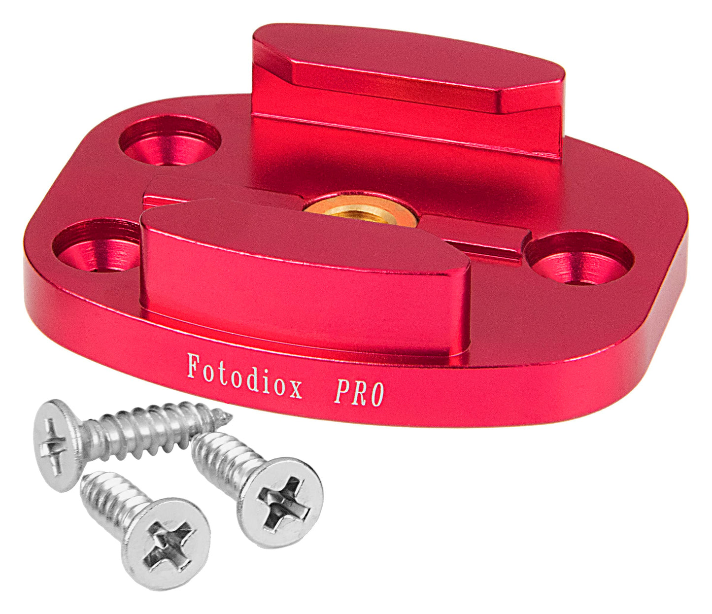 GoTough Red QR Mount with Pilot Holes - All Metal, Versatile Quick Release Plate with 1/4”-20 Tripod Screw and Pilot Holders Compatible with GoPro