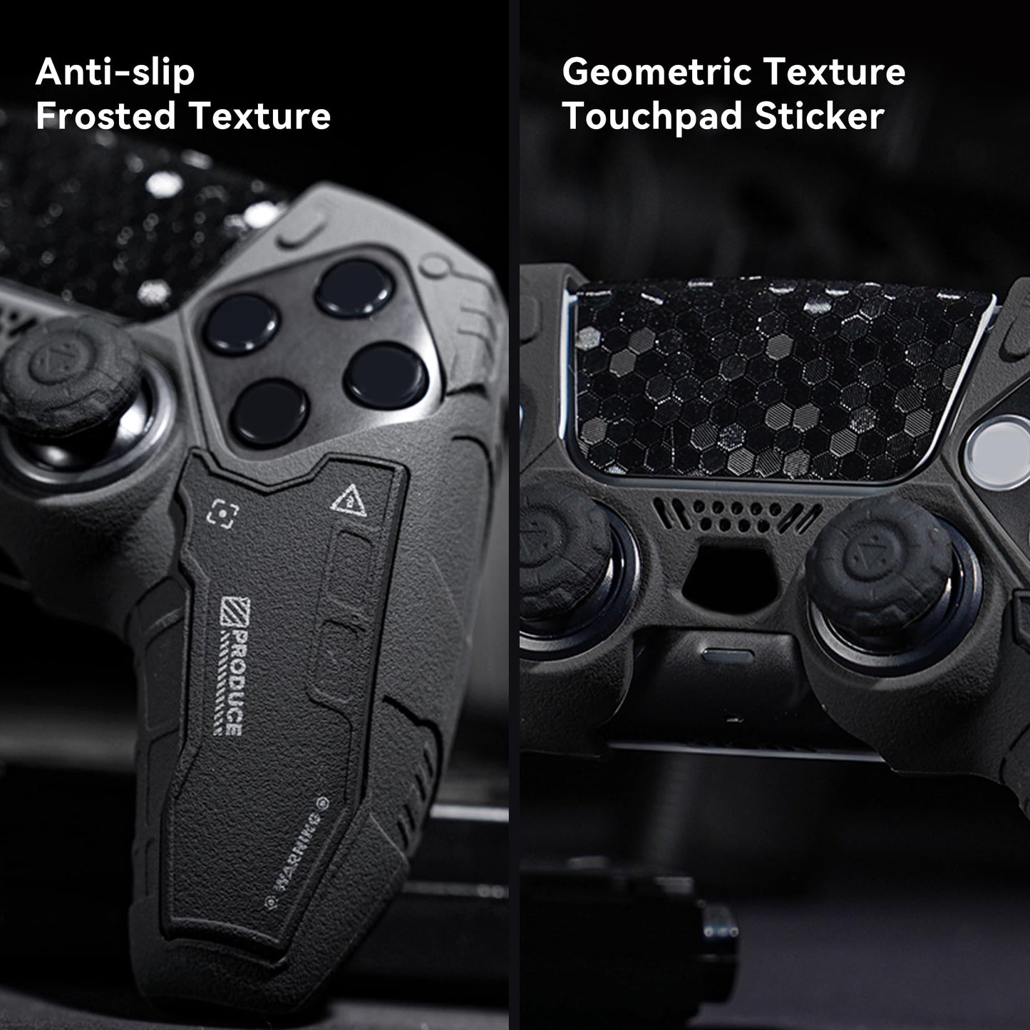 GeekShare G.S.TAC Tactical PS5 Controller Skin Set, Anti-Slip Silicone Protective Cover Skin Case for PS5 Wireless Controller with 2 Thumb Grip Caps