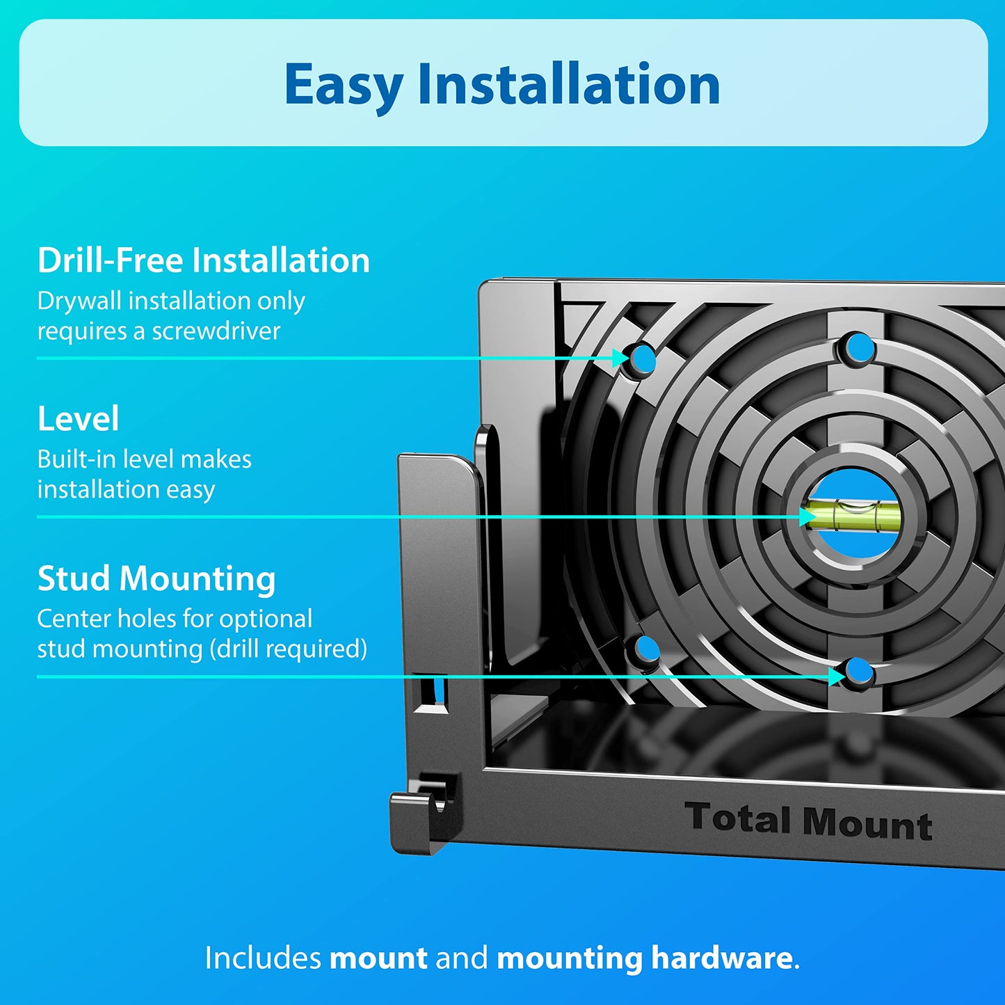 TotalMount Wall Mount for Nintendo Switch 1 (Mounts Switch 1 by TV) - Switch 1 Black