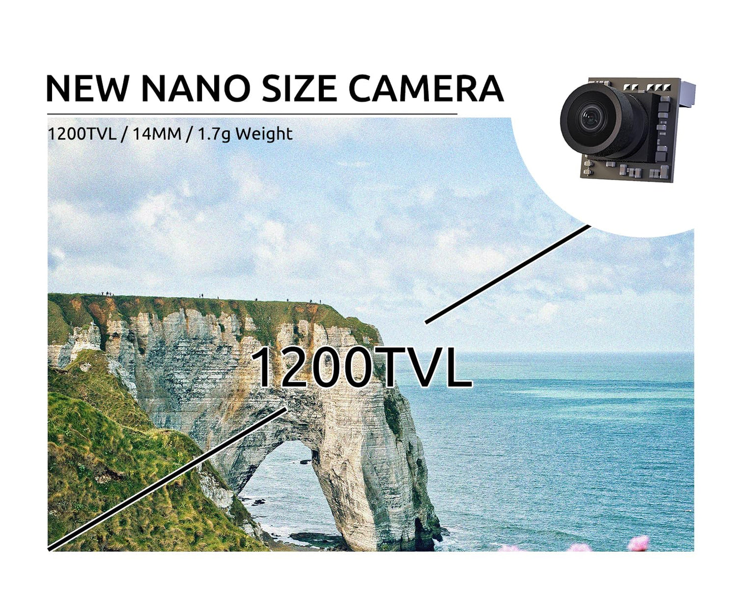 FPV Camera Caddx Ant Lite 1200TVL 1/3" CMOS Sensor Global WDR 1.8mm Lens 16:9 Micro NTSC PAL Switchable Ultra-Light Nano Camera for RC FPV Car Plane