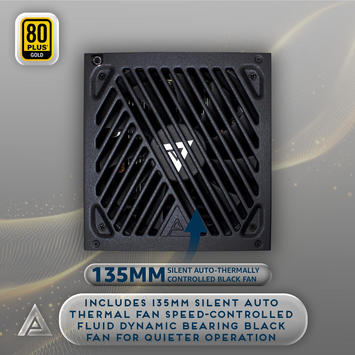 Apevia Galaxy 850W 80+ Gold ATX 3.1 Fully Modular Gaming PSU, PCIe 5.1 600W 12VHPWR, Japanese Caps, Silent 135mm FDB Fan, Stable +12V Rail, PSU