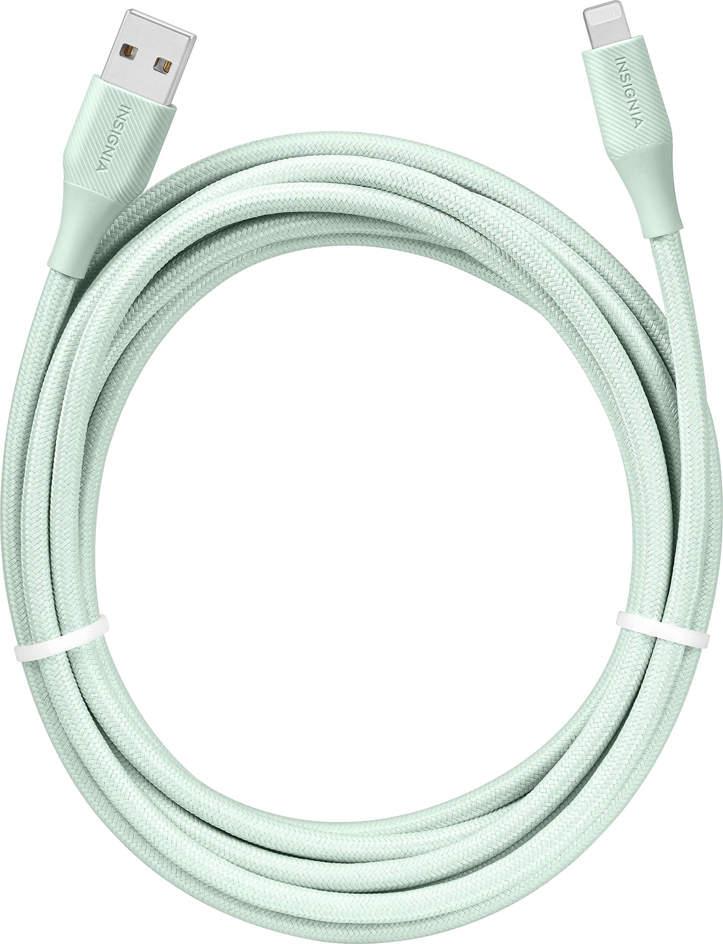 Insignia - 10' Lightning to USB Charge-and-Sync Cable - Green
