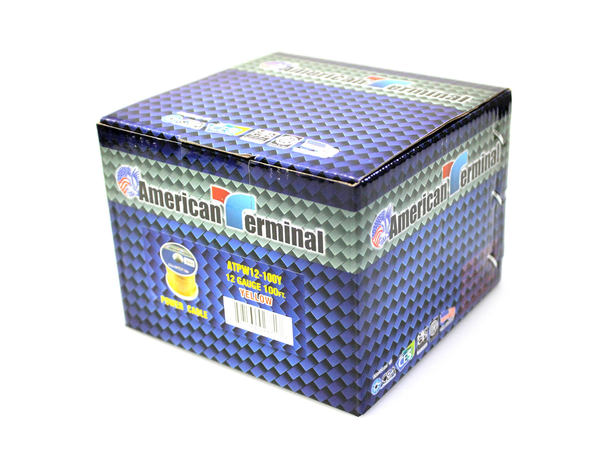 American Terminal ATPW12-100Y 12 Gauge Primary Wire, Yellow