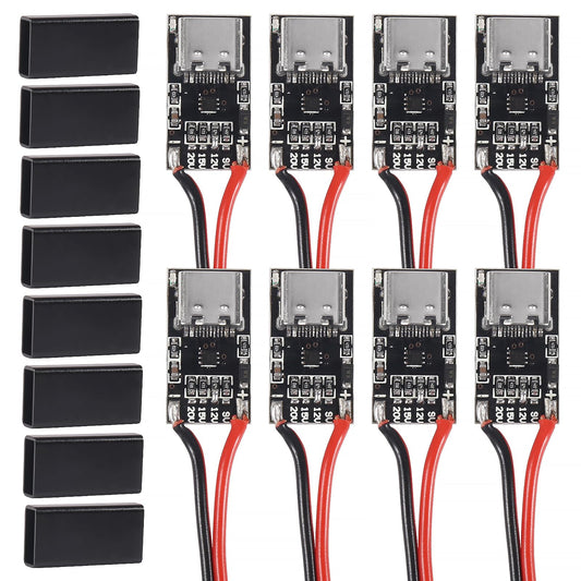 Alinan 8pcs Type-C PD3.0 QC Trigger Board with Case, USB-C Female Input PD 9V 12V 15V 20V 5A Adjustable Voltage Fast Charge Power Module