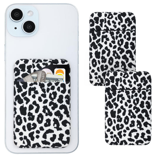Vigdit Credit Card Holder Phone Wallet Stick On, 2 Pack Adhesive Cell Phone Sleeve for iPhone/Samsung/Android,Cute Sticky Wallet Phone Case