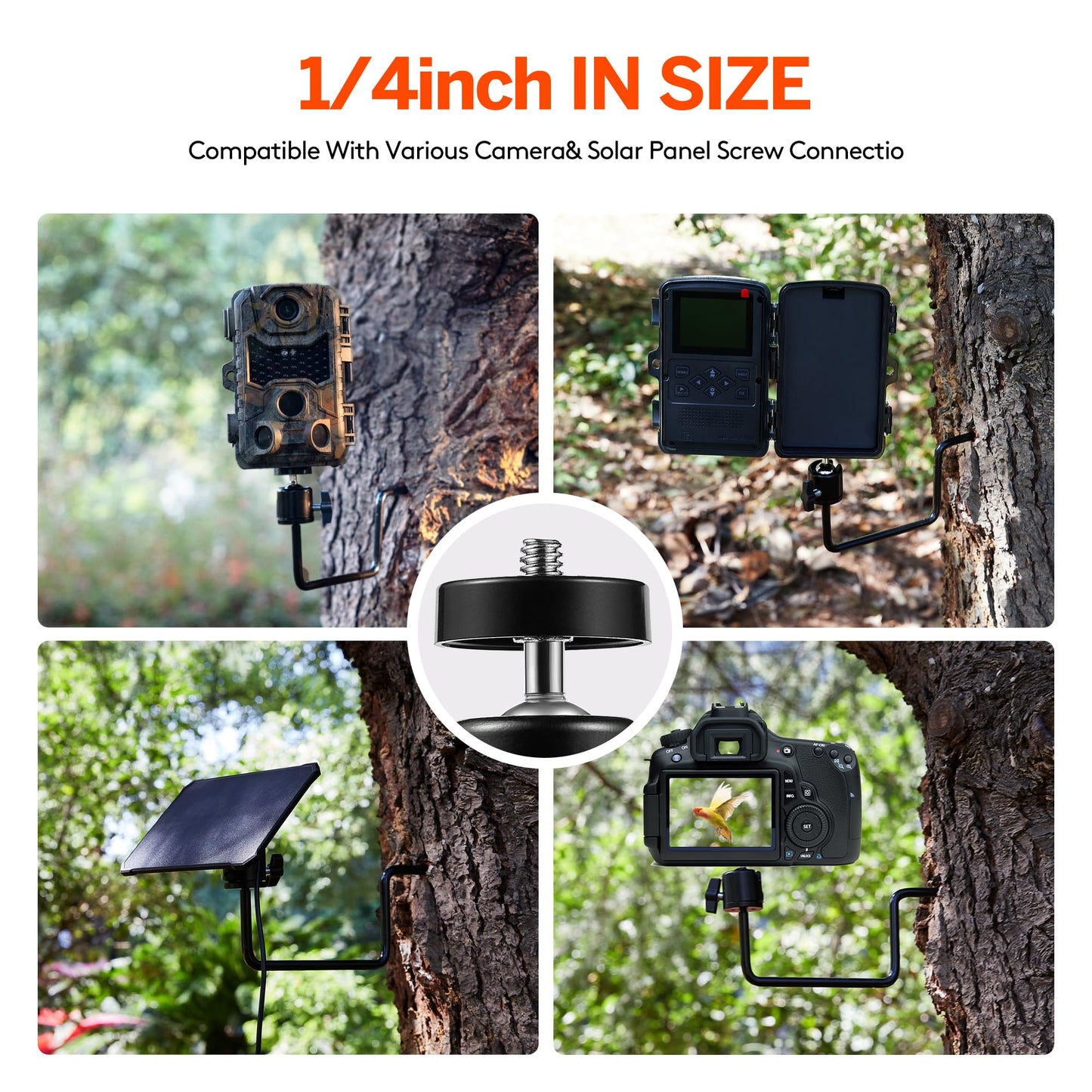 ALTIN Trail Camera Tree Mount, Holder, Bracket, 360 Rotatable, 5KG Capacity, Universal 1/4" Thread, Pack of 4