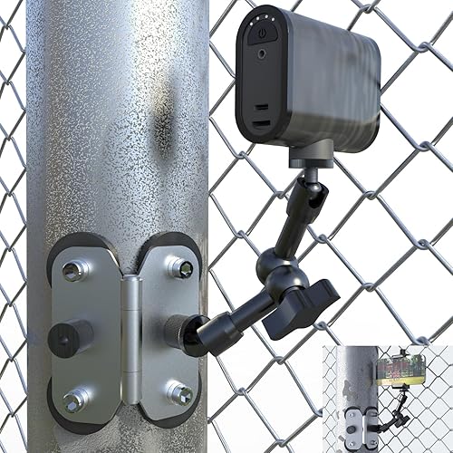 Magnetic Fence Mount for Mevo Start, GoPro, iPhone and Action Cameras - Two 1/4" Mount Points, Camera Magnet Holder for Game Changer at Baseball Field