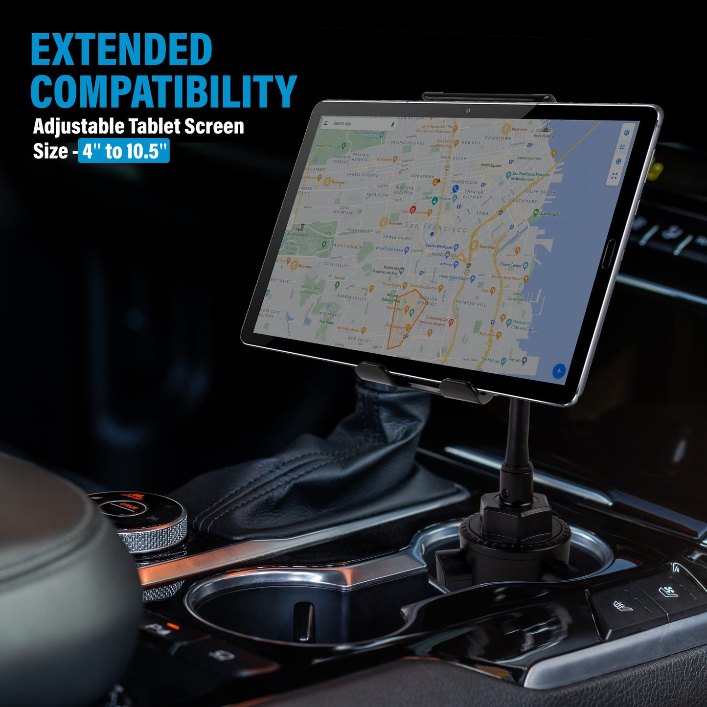 Fast Track USA Car Cup Holder Phone Mount 2 in 1 Cup Holder Tablet Mount & Cup Phone Holder for Car with Adjustable Base - iPad Car Holder, Tablet Car