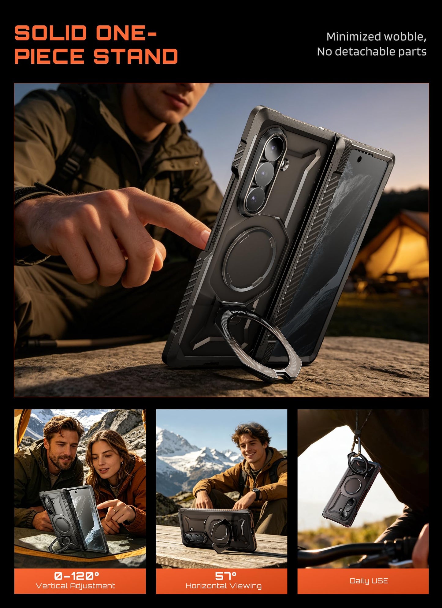 SUPCASE for Samsung Galaxy Z Fold 8 Ultra Case with Screen Protectors HD & Privacy (UB Grip), [Compatible with MagSafe] [Built-in Fixed Stand] [Hinge
