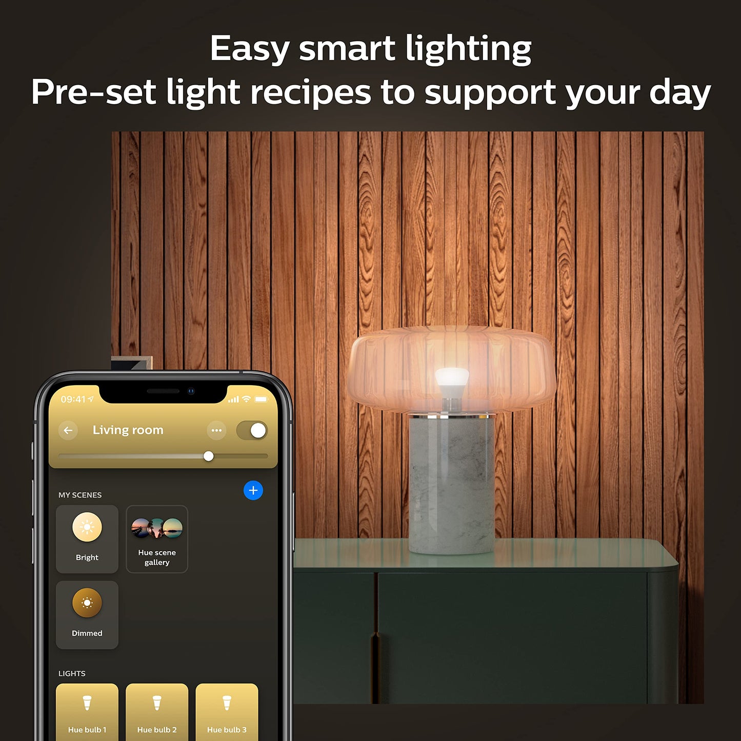 Philips Hue White Smart Light Starter Kit - Includes (1) Bridge and (2) 75W A19, E26 LED Smart Soft White Bulbs - Control with App - Compatible