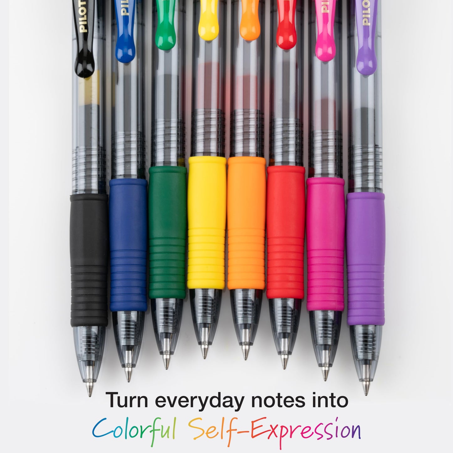 Pilot G2 Premium Gel Roller Pens, Rainbow Gel Pens, G2 Rainbow Colors Pack, 8 Pack Pouch, Fine Point 0.7 mm, Assorted