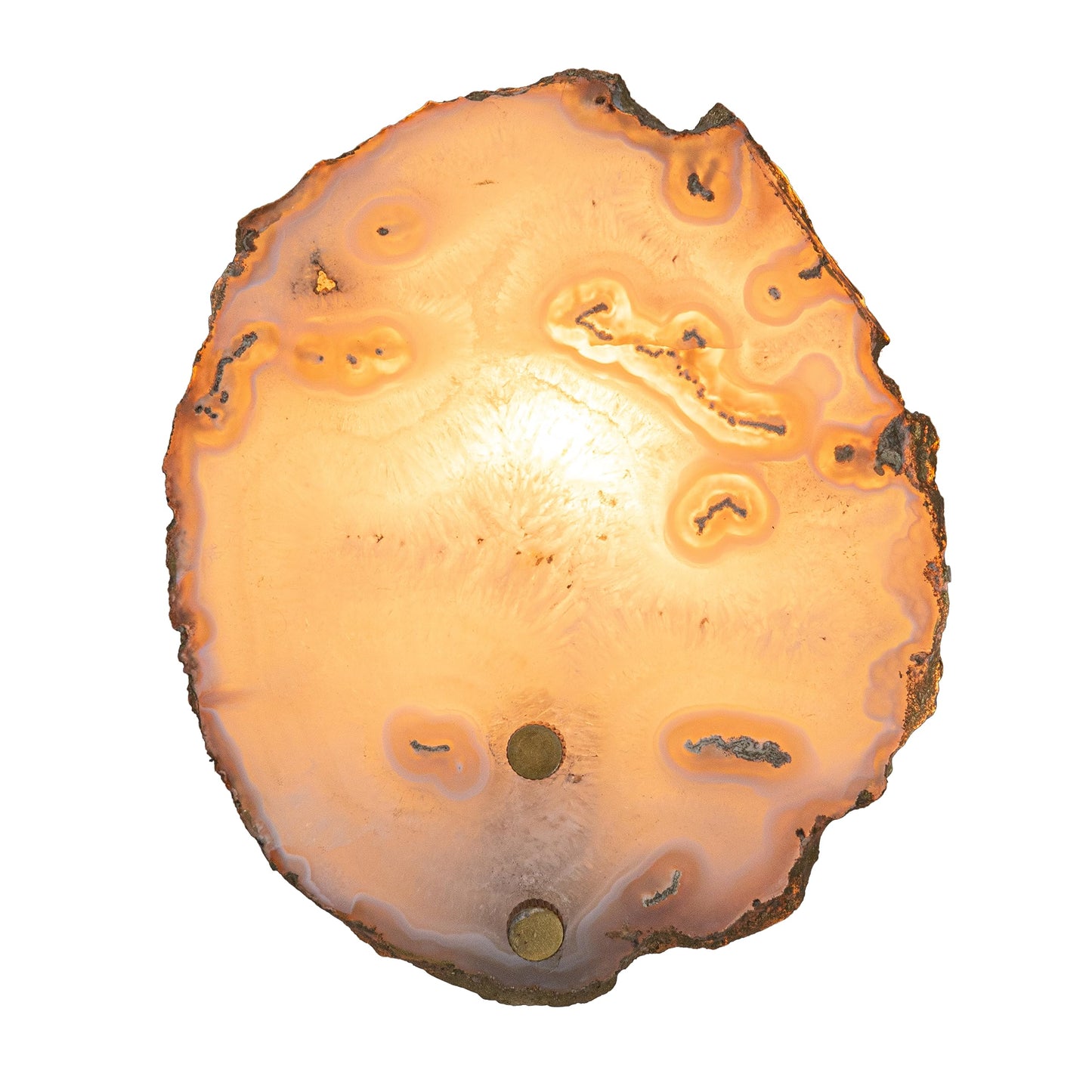 Creative Co-Op 6 Inches Agate and Metal Wall Lamp with Inline Switch for 40 Watts Bulb Maximum, Natural and Brass Finish