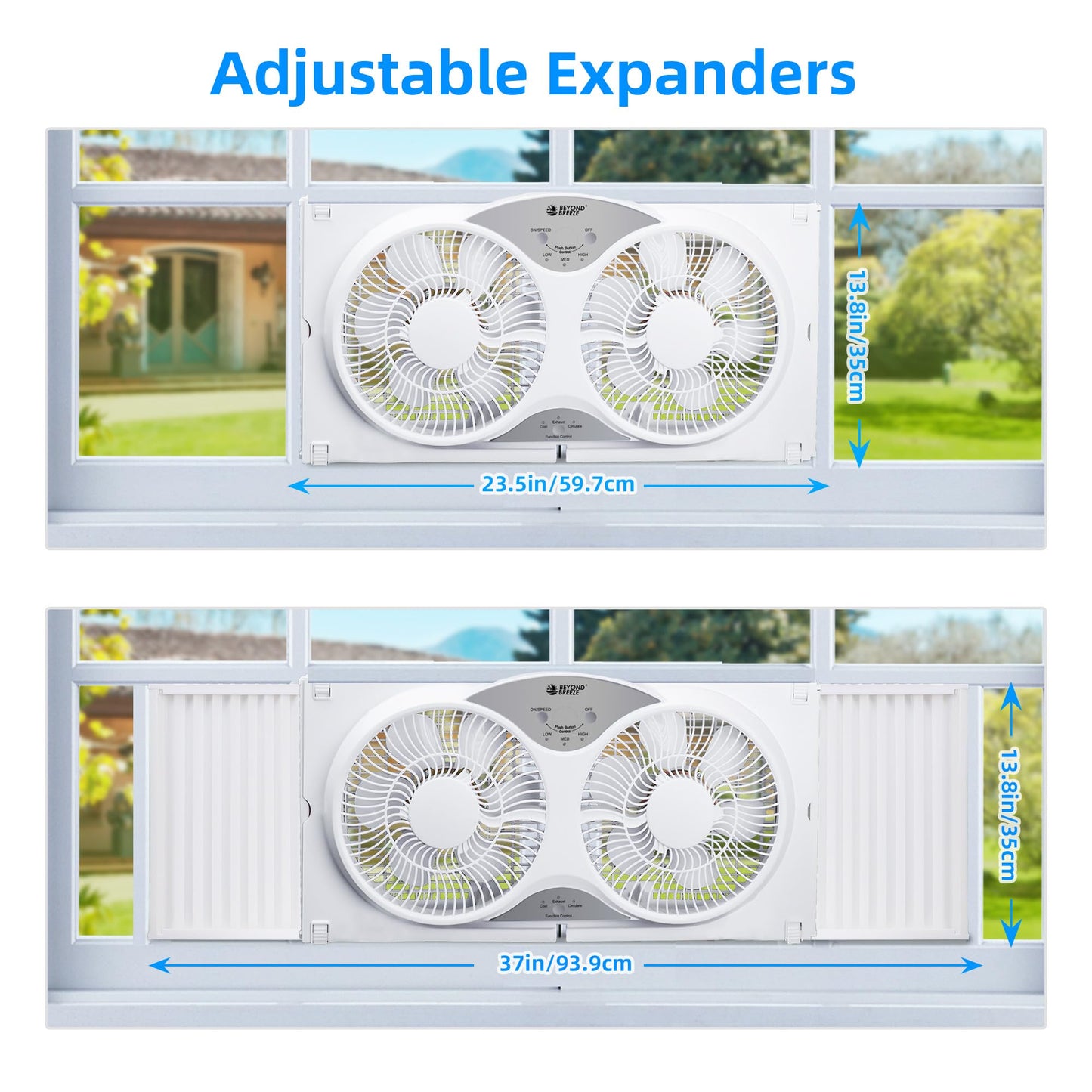 BEYOND BREEZE 9" Dual Window Fan Reversible Airflow with Exhaust and Intake