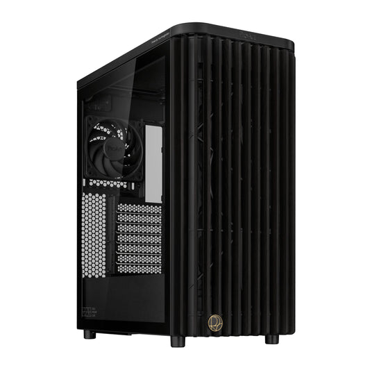 ASUS ProArt PA401 Wood Edition ATX Mid-Tower PC Case - Tempered Glass, FSC-Certified Wooden Front Panel, Dual 160mm Fans, Power & Reset Button Lock