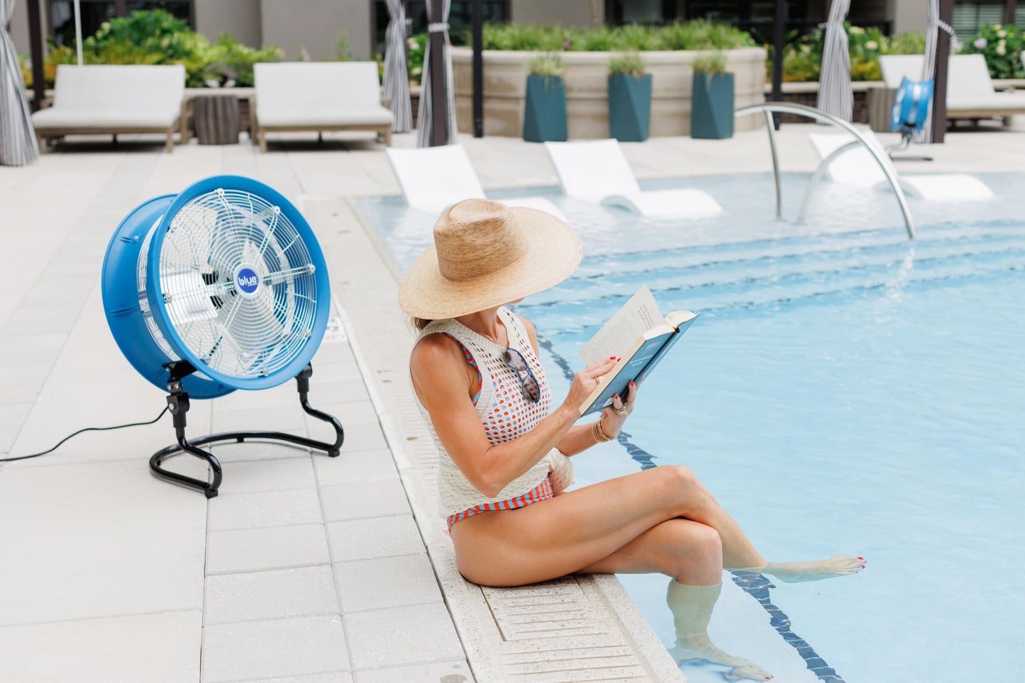 patterson BLUE 24-Inch High-Velocity Industrial Floor Fan, Heavy-Duty 3-Speed Metal Air Circulator