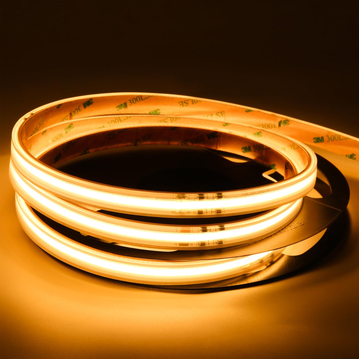 UPONELED COB LED Strip Light Outdoor 16.4ft 3000K Warm White,High Voltage 110V Plug in LED Rope Light Outdoor Waterproof, High Density Flexible LED