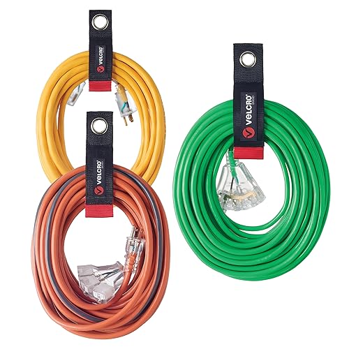 Velcro Brand Easy Hang Extension Cord Holder Organizer Variety Pack | Holds 60-100lbs, Heavy Duty Straps Fit Easily on Hooks or Nails | Perfect