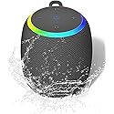 ZICOROOP Bluetooth Speaker, Portable Wireless Bluetooth 5.3, 15W Clear Bass, IPX6 Waterproof, LED Lights, AUX/TF/USB, Dual TWS Pairing, 12H Playtime