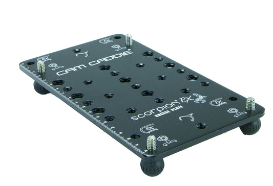 Cam Caddie Scorpion EX Photo Video Cheese Plate / Tripod Mount with (21) ¼”-20 and (9) 3/8"-16 Threaded Holes - Heavy Duty Aluminum Anodized Flat