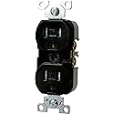 Eaton TRBR15BKBXSP 15-Amp 3-Wire 125-Volt Tamper Resistant Commercial Grade Duplex Receptacle 2-Pole, Black