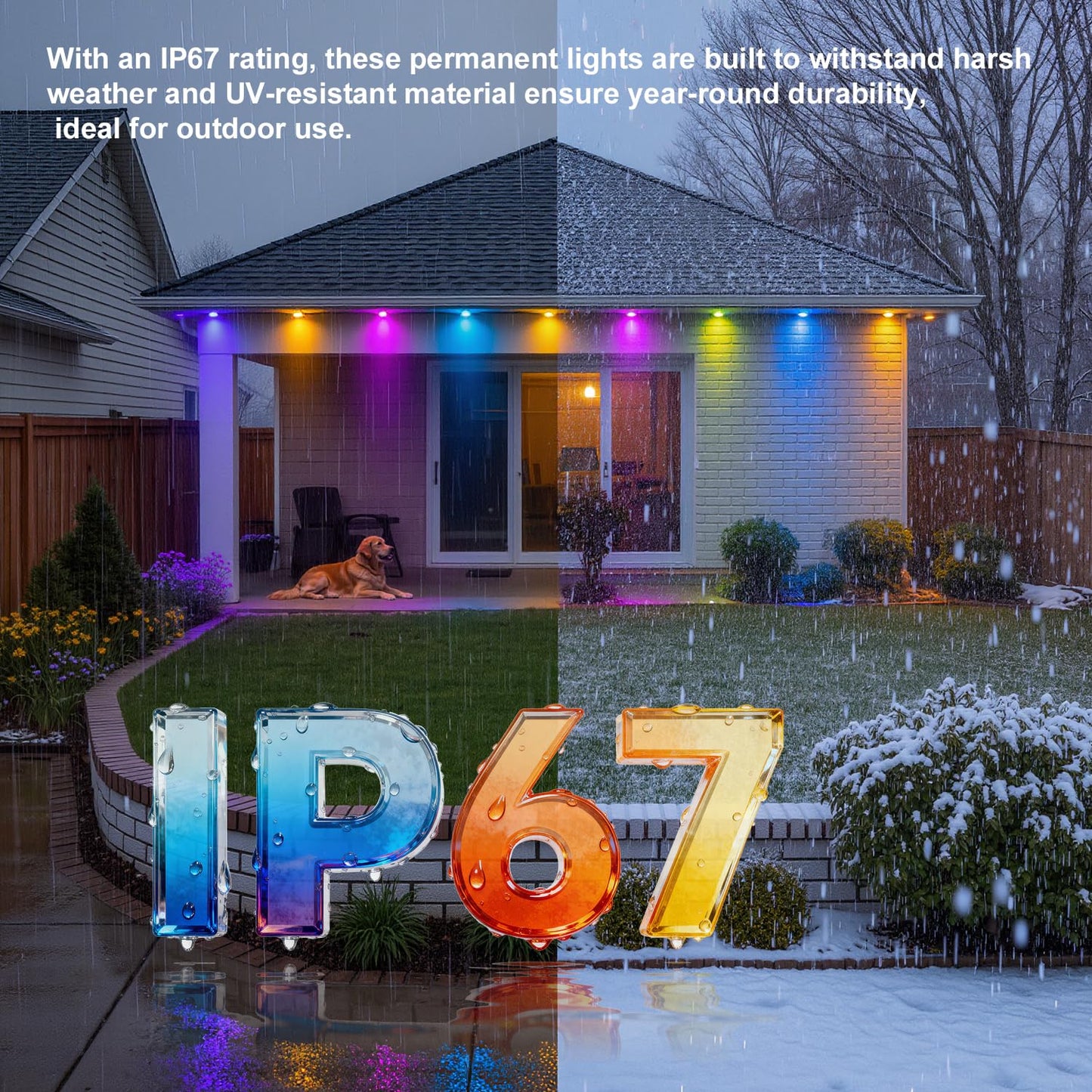 ARGANOL Smart Permanent Outdoor Lights 50ft with Music Sync