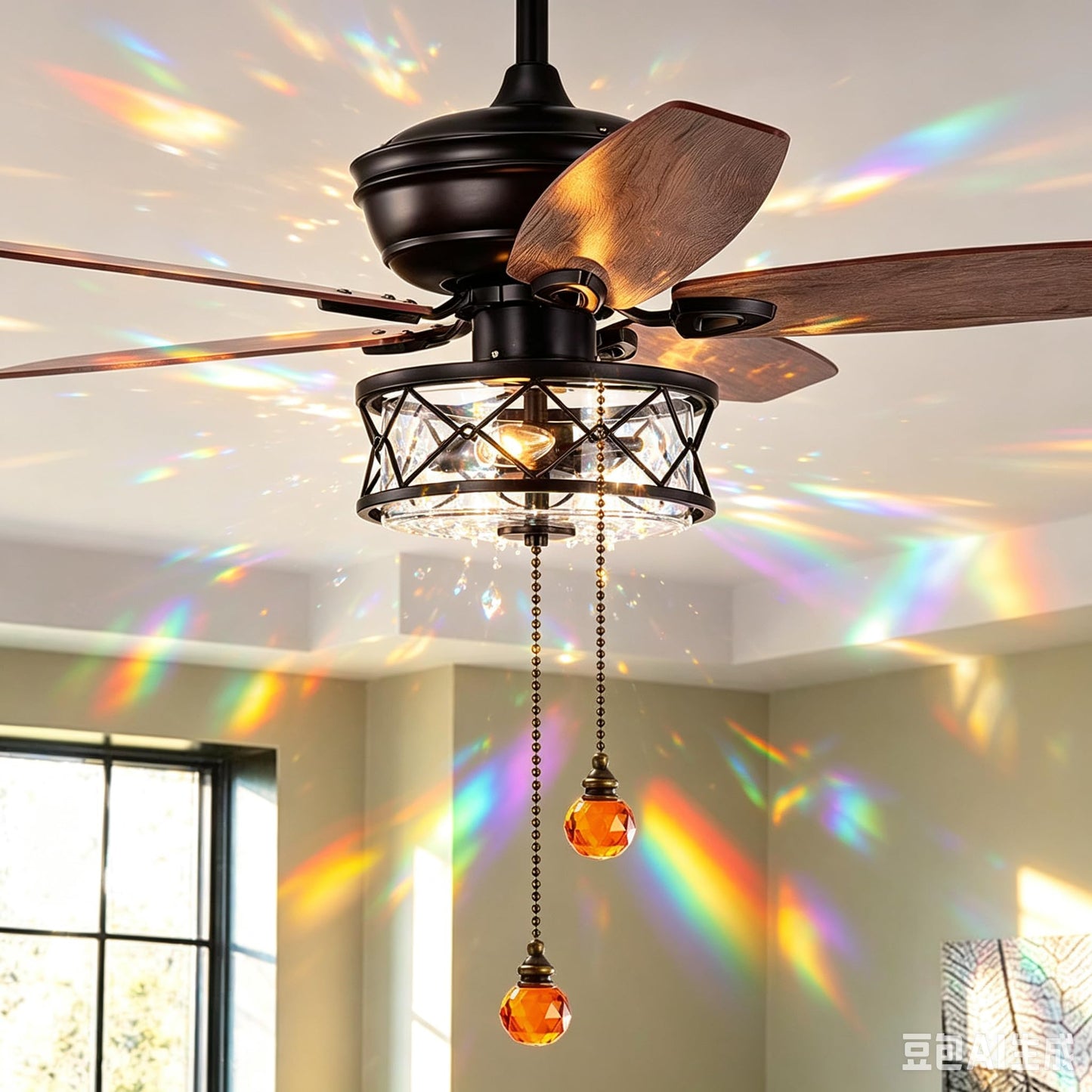 Akahttbn Ceiling Fan Pull Chain, Extension Chains with Decorative Orange Ball Pendant, 12 Inches Fan Pulls Set For Ceiling Light Lamp Fan Chain,3 Pcs