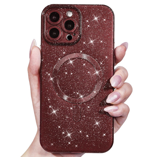 Svanove Glitter Case for iPhone 13 Pro Max Phone Case Magnetic Compatible with Magsafe, Sparkle Bling Shiny Sparkly Cute Girly Design, Bright Trendy