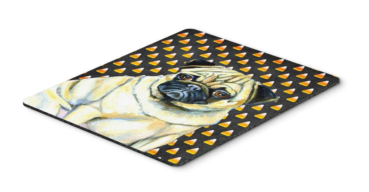 Caroline's Treasures LH9083MP Pug Candy Corn Halloween Portrait Mouse Pad, Hot Pad or Trivet for Home Office Gaming Working Computers Laptop Mouse